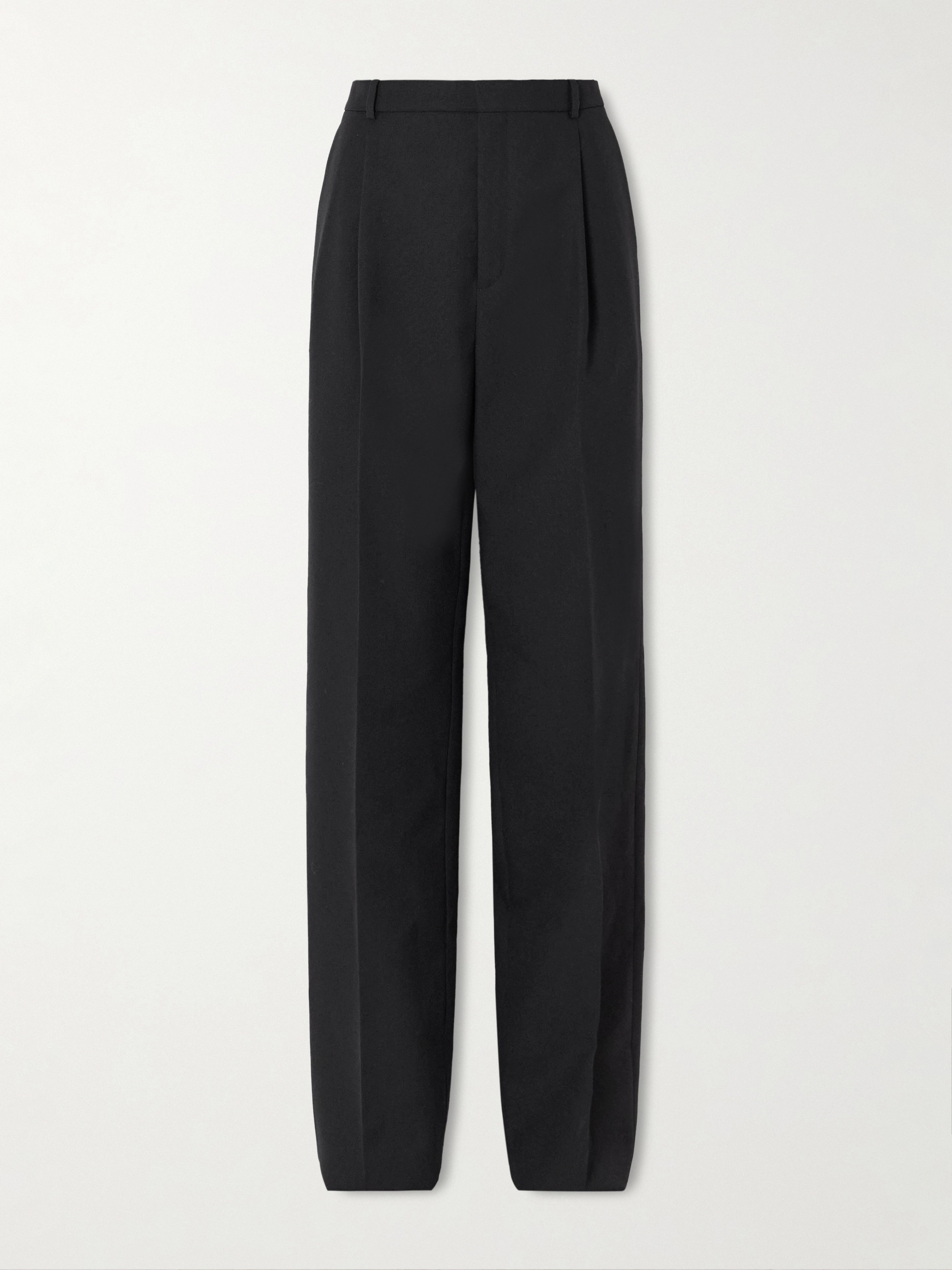 Saint Laurent - Pleated grain de poudre wool straight-leg pants
