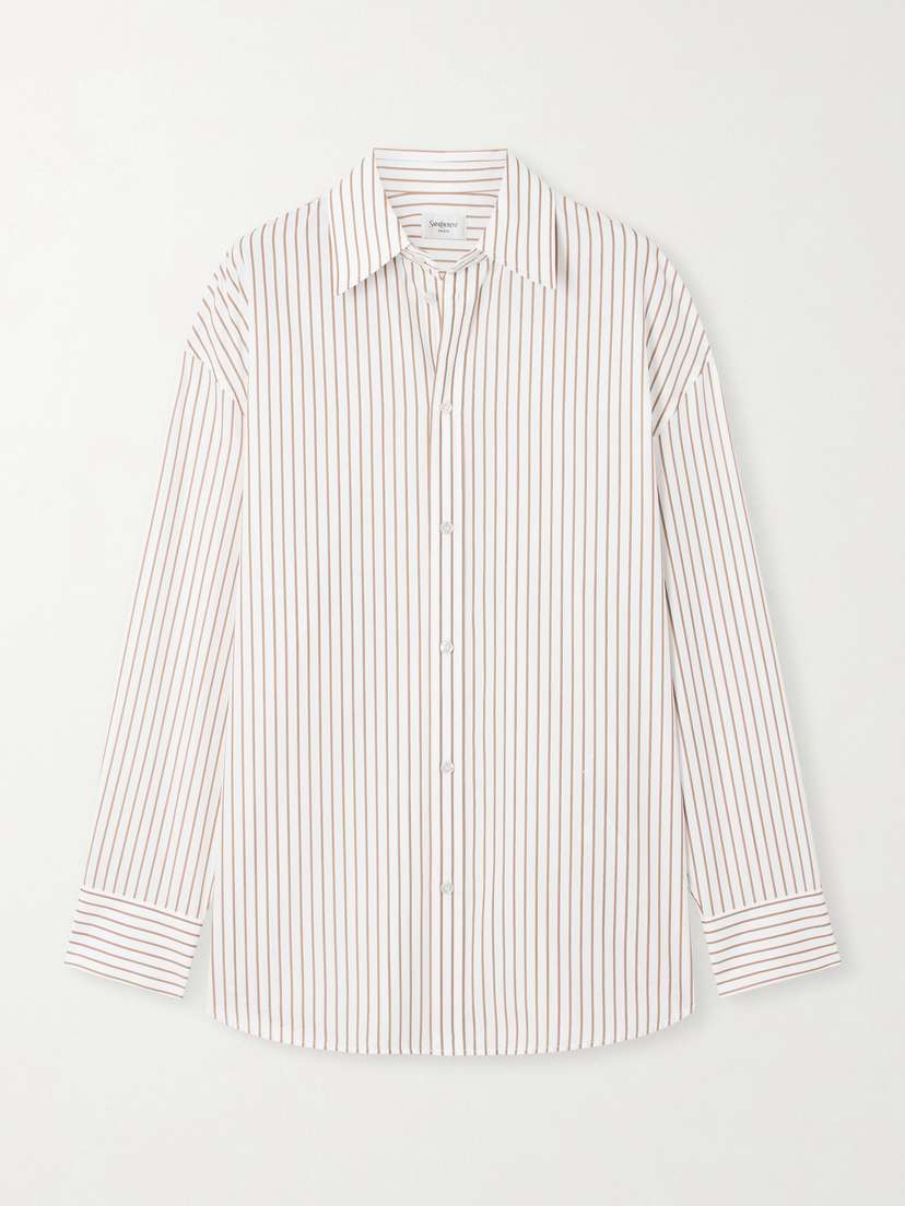 Saint Laurent Oversized Striped Cotton-poplin Shirt