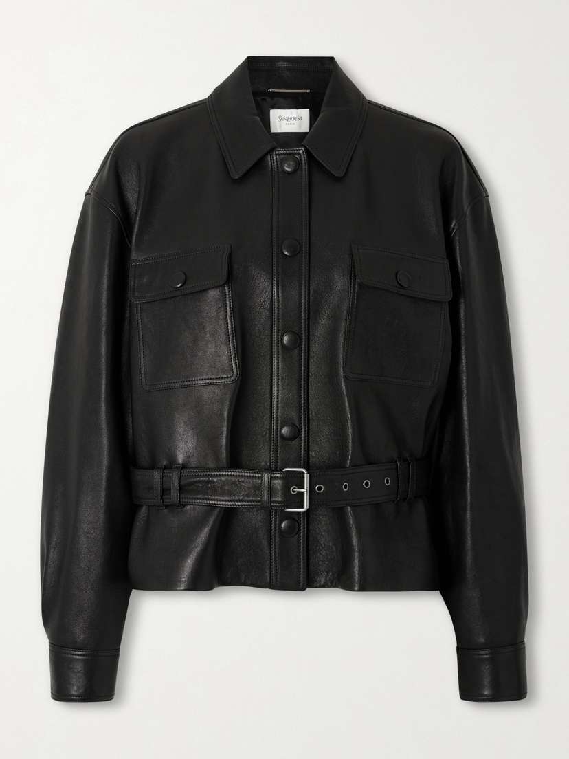 Saint Laurent Belted Leather Jacket