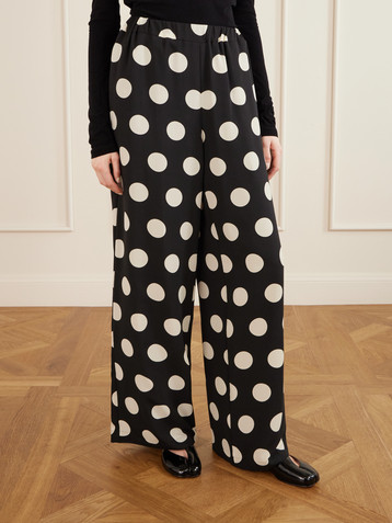 Junya Watanabe Polka-dot georgette wide-leg pants