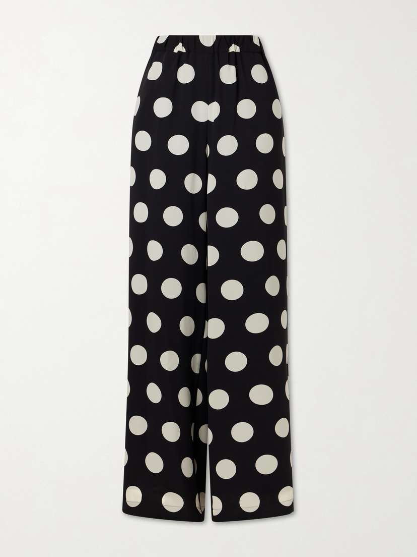 Junya Watanabe Polka-dot Georgette Wide-leg Pants