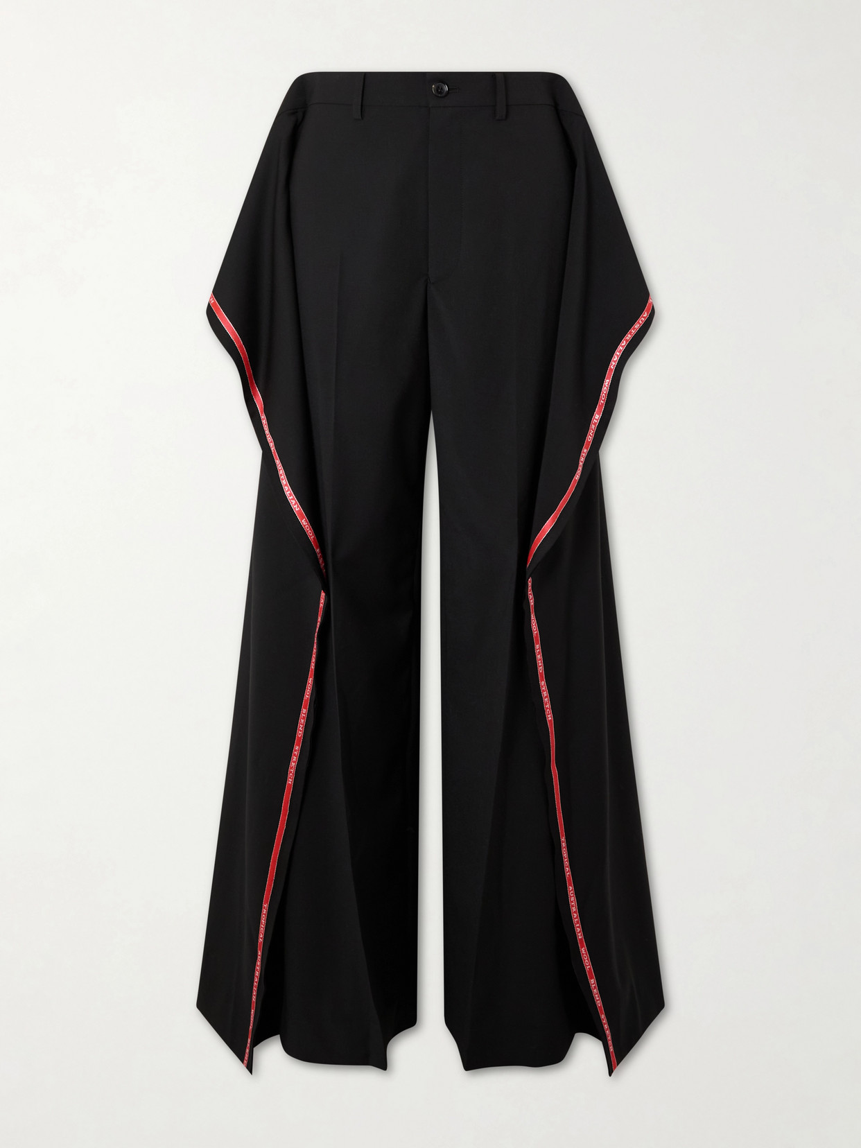Junya Watanabe Crepe Straight-leg Pants In Black