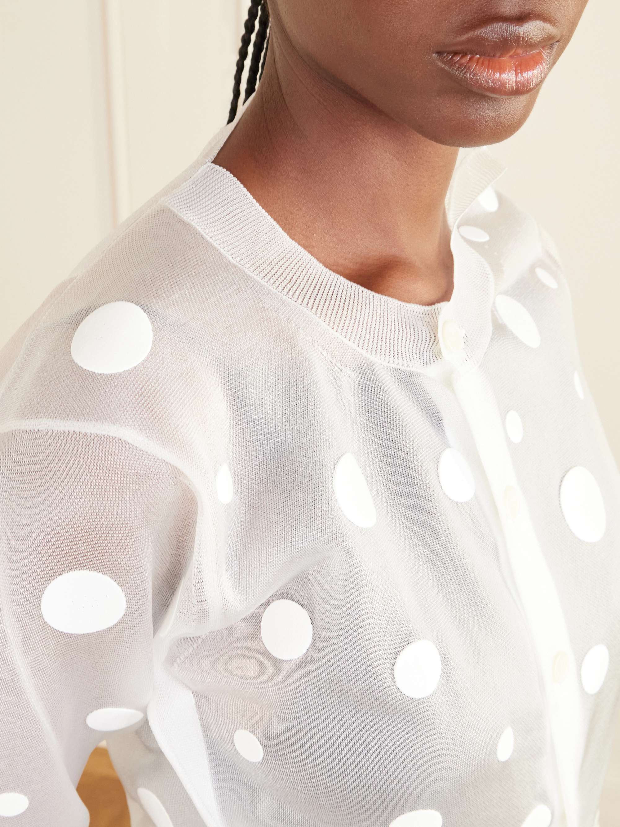 JUNYA WATANABE Polka-dot knitted cardigan | NET-A-PORTER