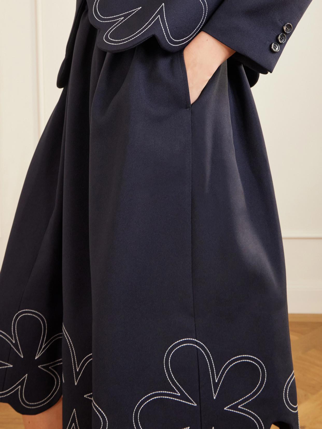 Comme Des Garçons Girl - Embroidered Gabardine Midi