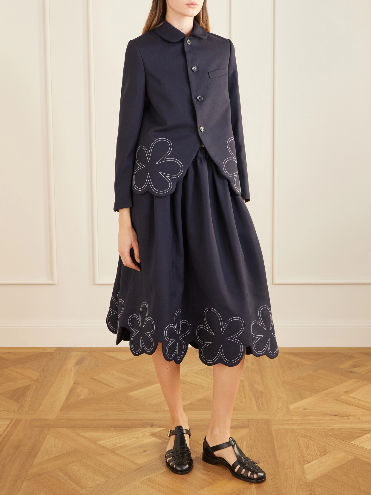 Comme Des Garçons Girl - Embroidered Gabardine Midi