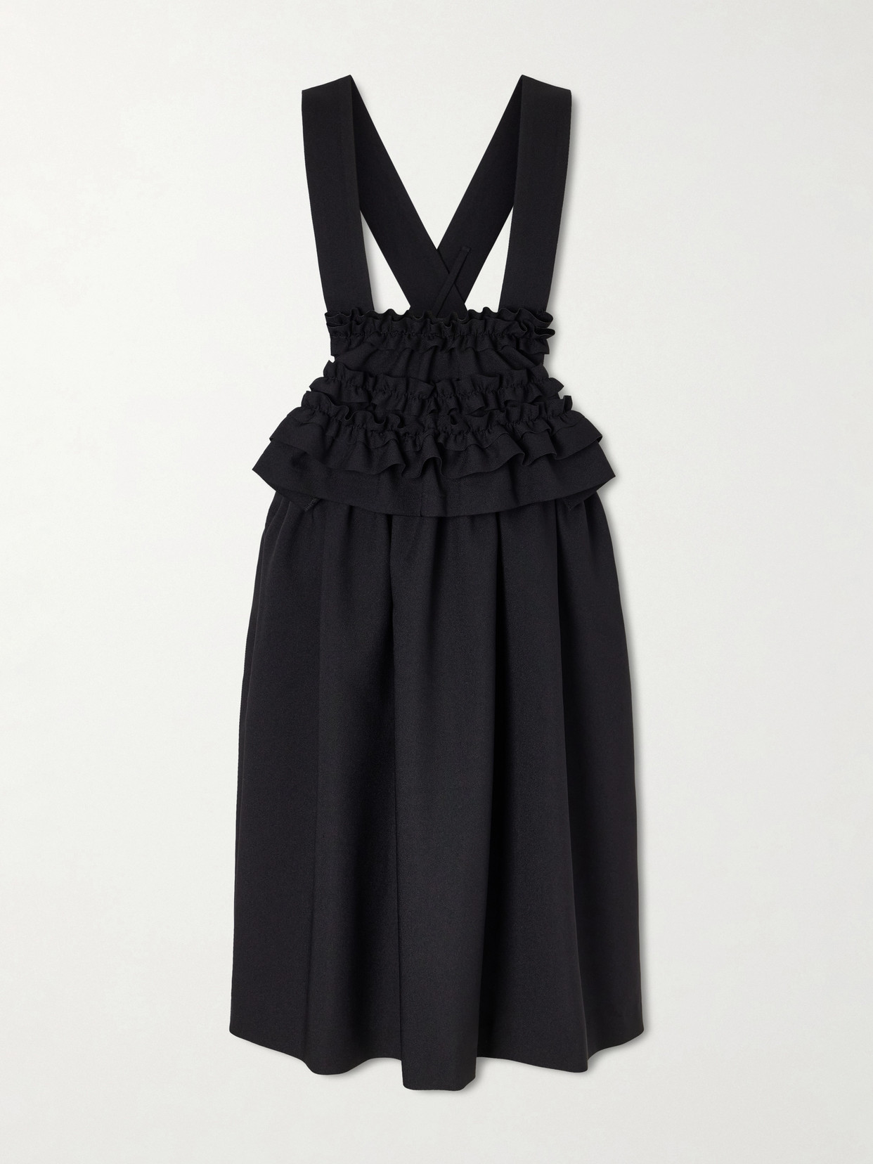 Comme Des Garcons Girl Ruffled Stretch-georgette Dress In Black