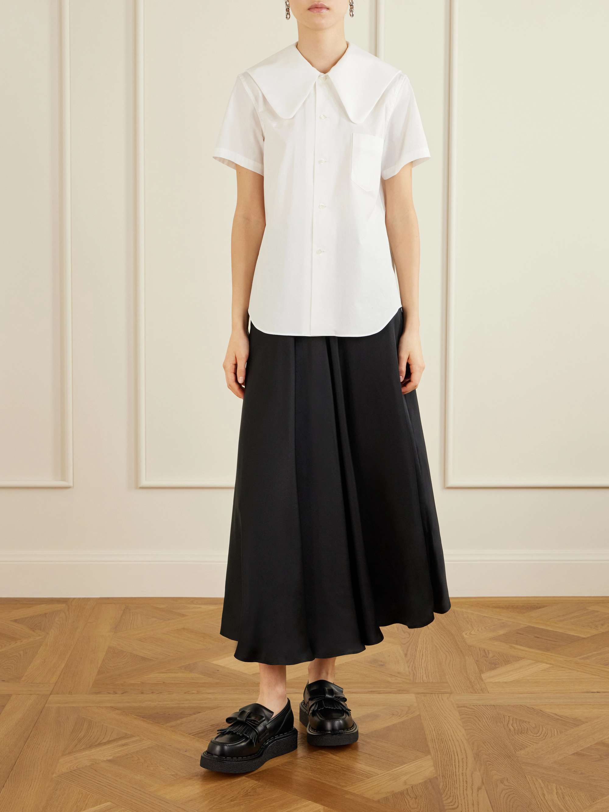 COMME DES GARÇONS GIRL + George Cox Ribbon leather loafers | NET-A