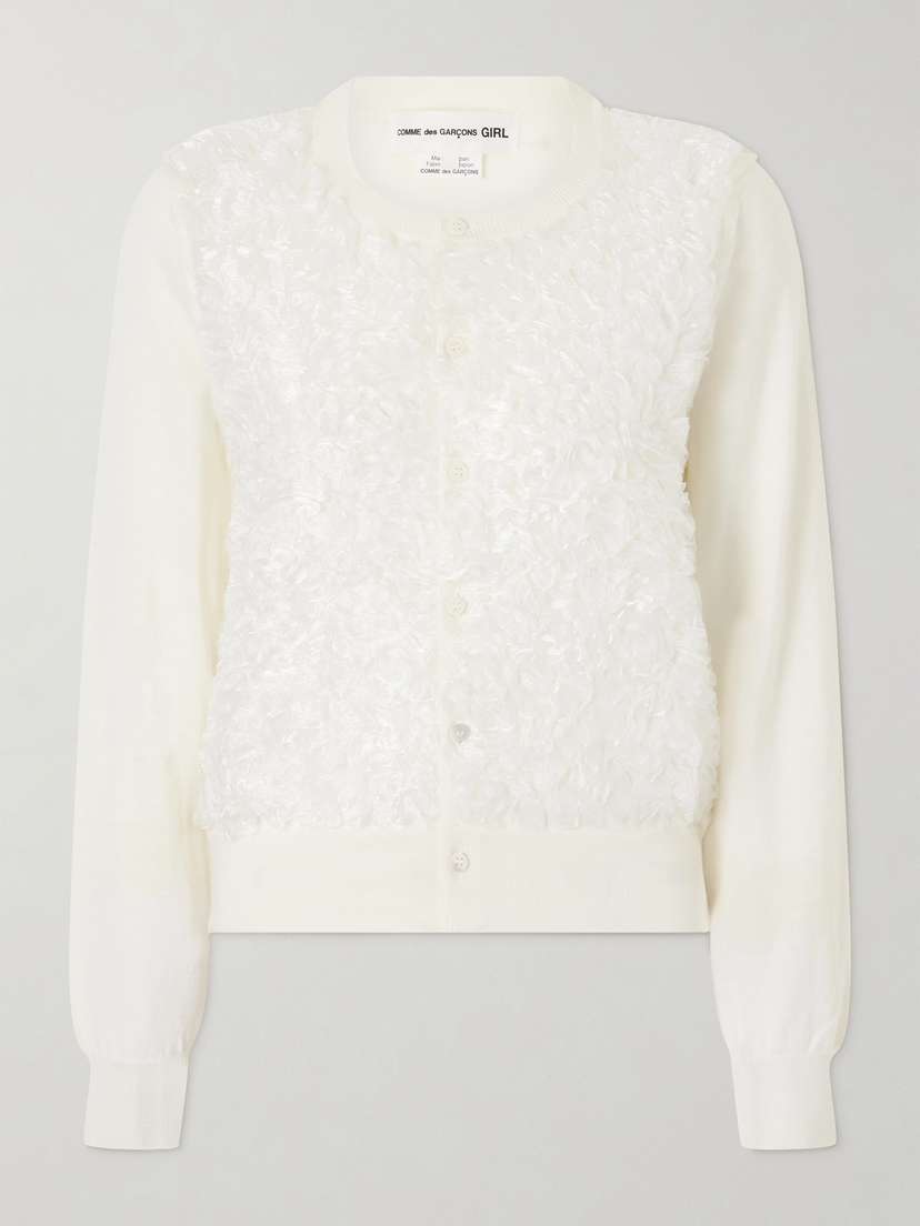 Comme des Garçons GIRL Organza-trimmed Wool Cardigan