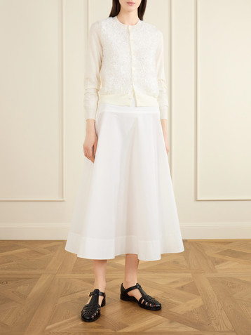 Comme Des Garçons Girl Organza-trimmed wool cardigan