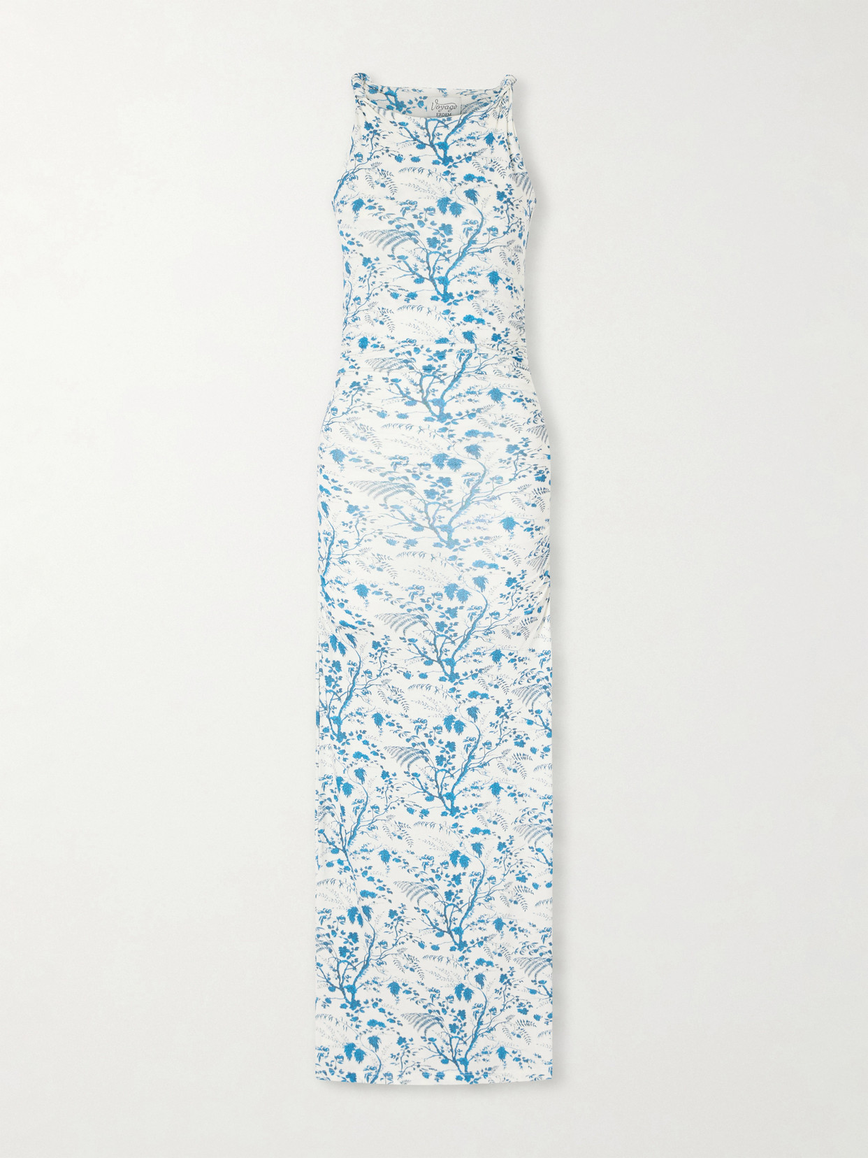 Erdem Knotted Floral-print Jersey Midi Dress In Brown