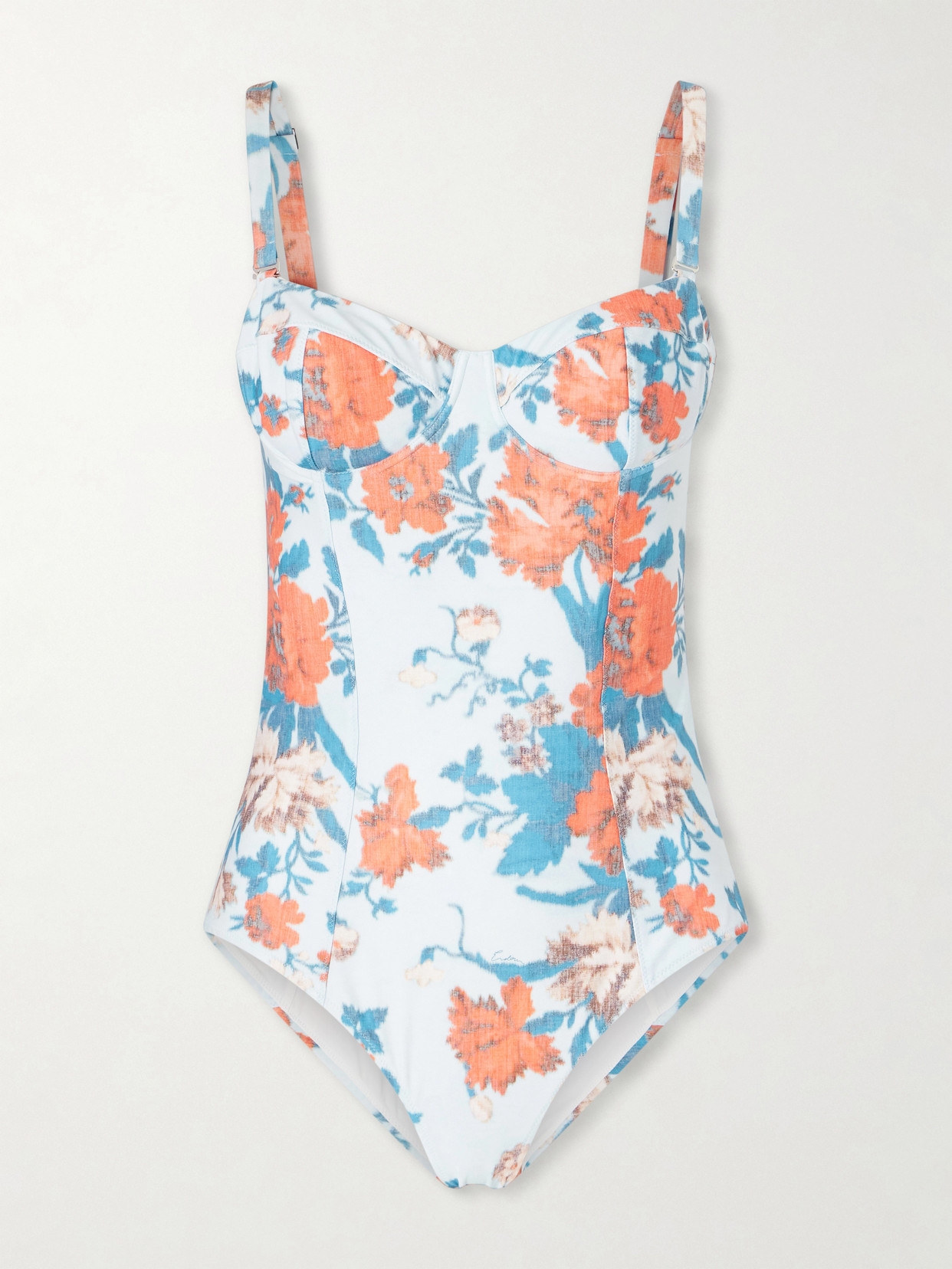 Erdem Floral-print Swimsuit In Burgundy