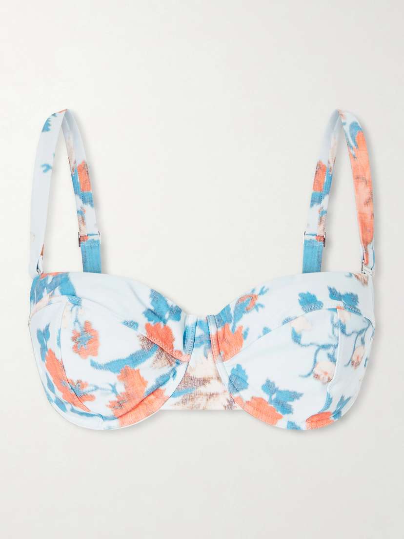 Erdem Floral-print Bikini Top