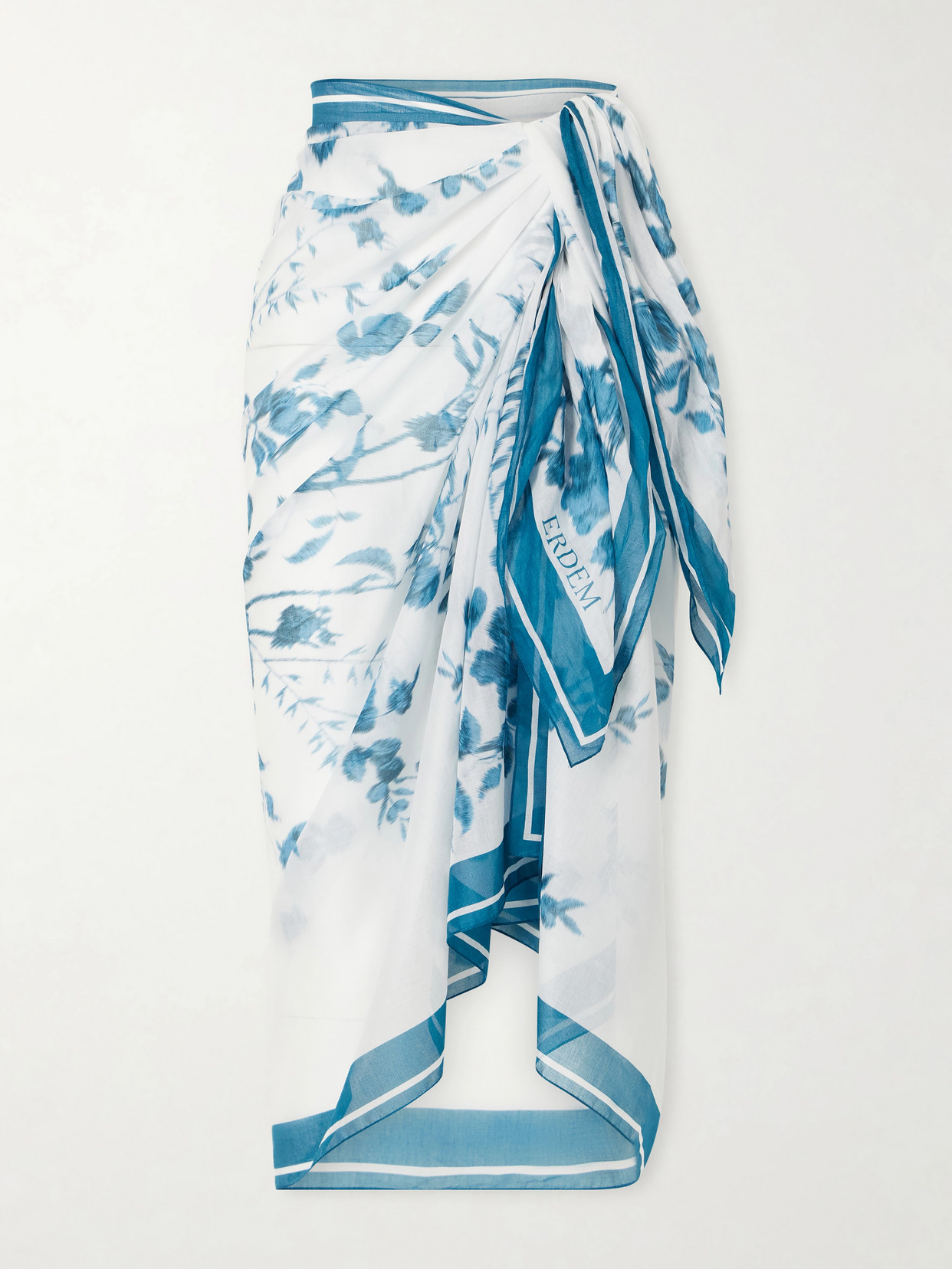 Erdem - Floral-print Cotton-voile Pareo - Blue