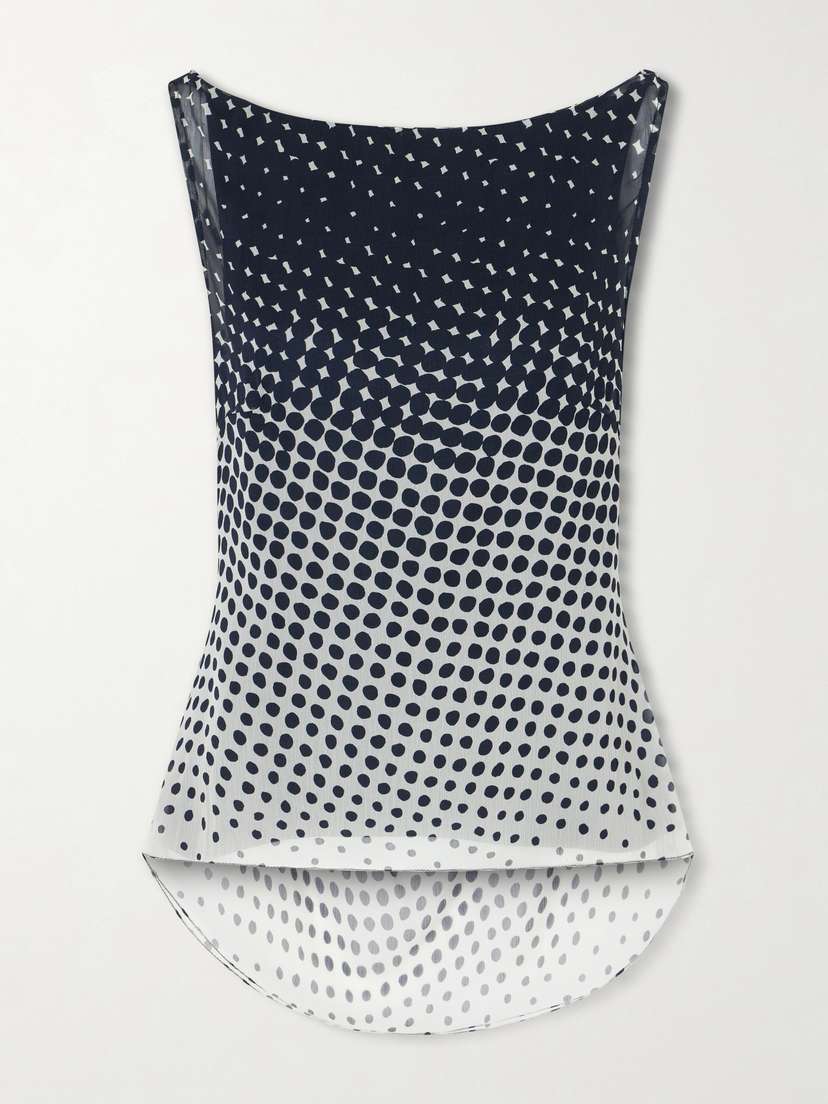 Christopher John Rogers Halftone Wiggle Dot Printed Crinkled-chiffon Top | Thumbnail 5 Christopher John Rogers Halftone Wiggle Dot Printed Crinkled-chiffon Top | Thumbnail 5