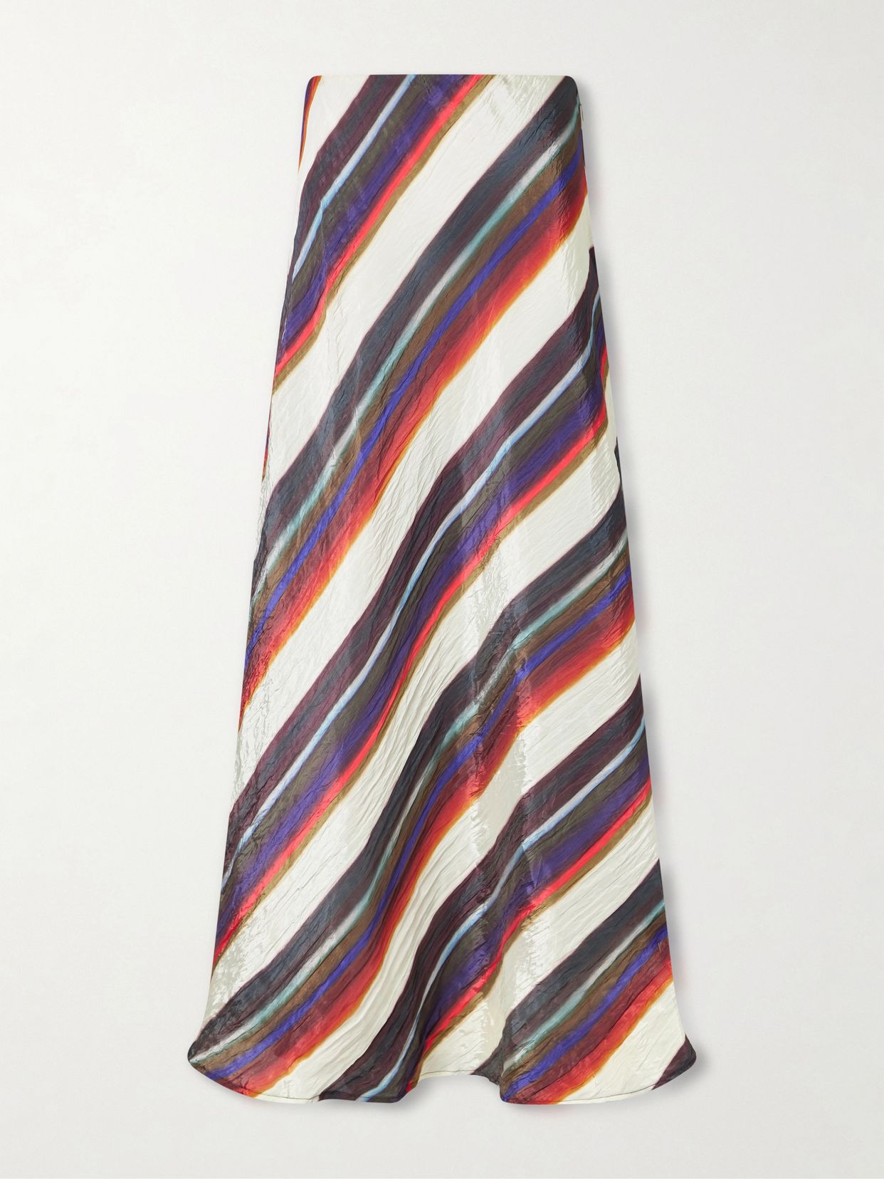 Morris striped crinkle-satin maxi skirt