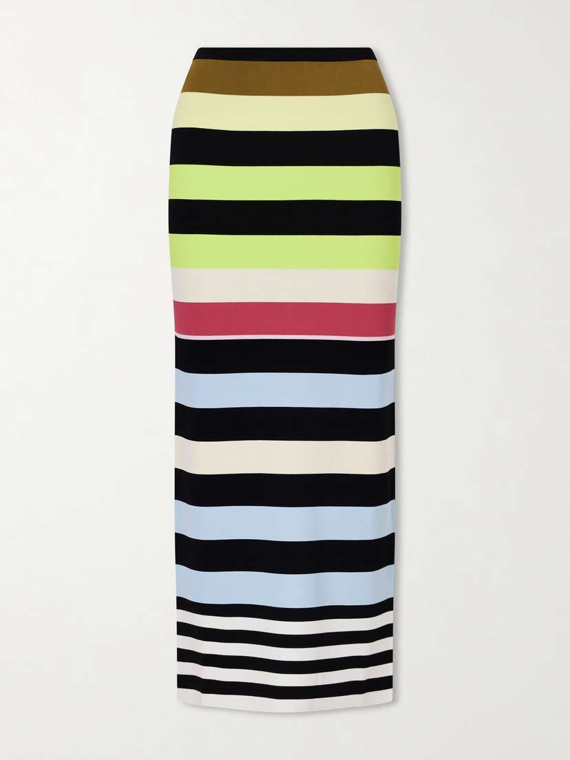Christopher John Rogers Striped Maxi Skirt
