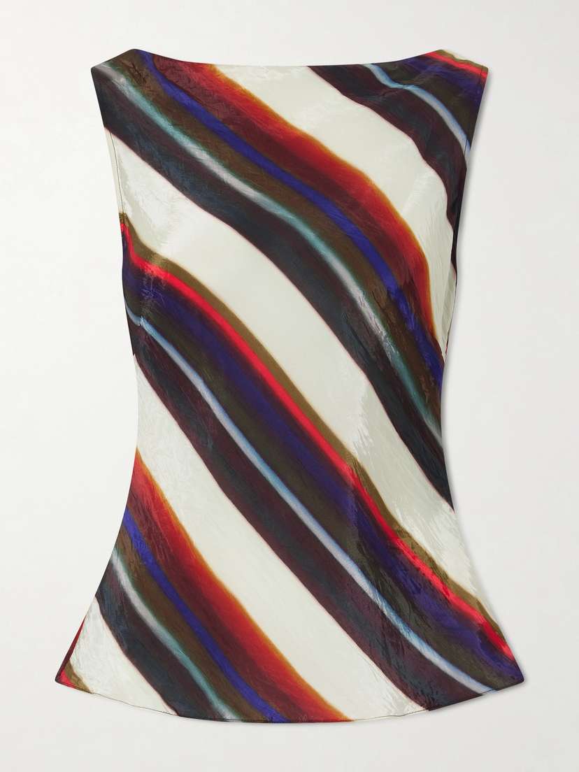 Christopher John Rogers Morris Striped Crinkled-satin Top | Thumbnail 6 Christopher John Rogers Morris Striped Crinkled-satin Top | Thumbnail 6