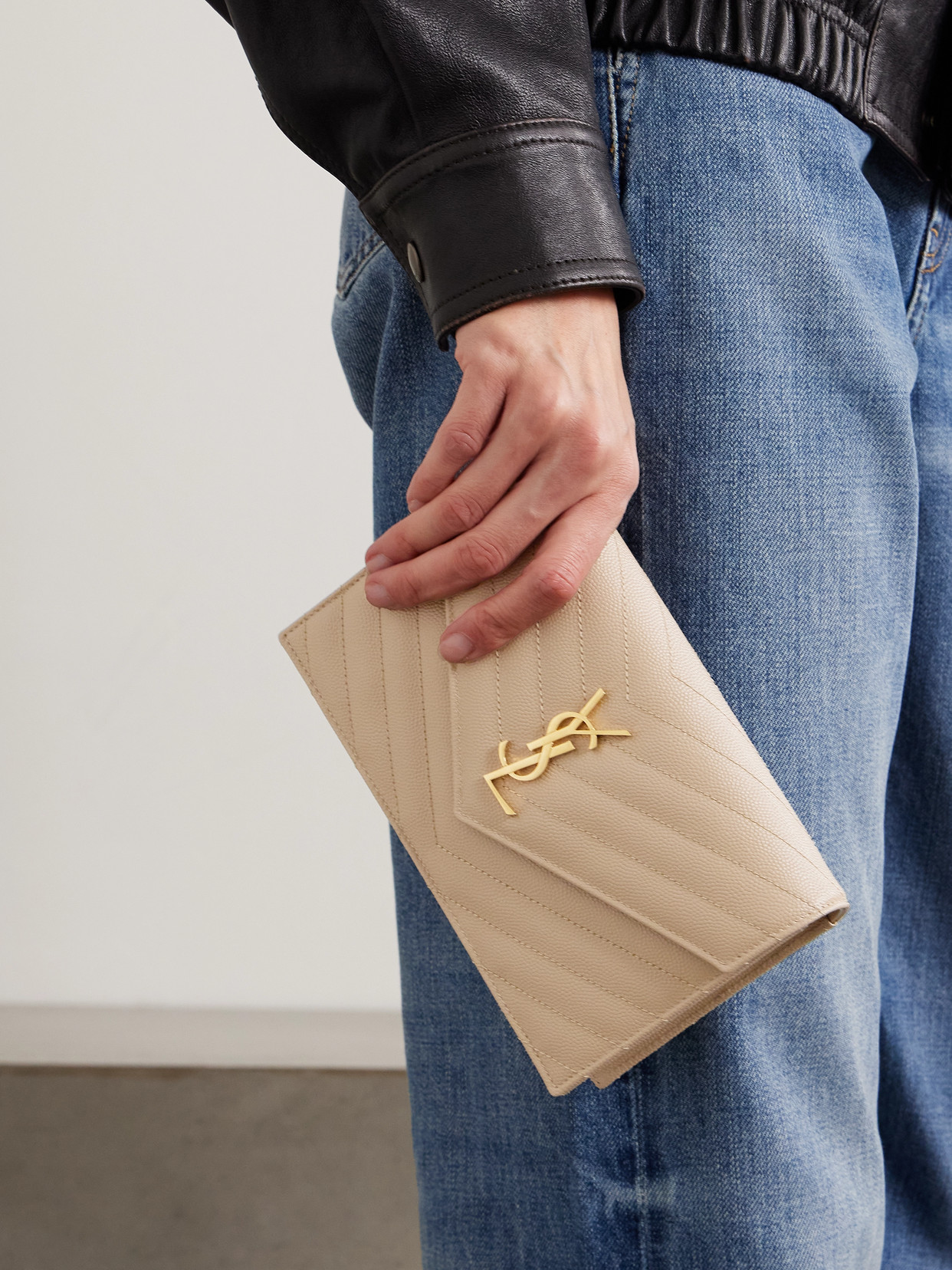 Cassandre Matelassé Textured-Leather Shoulder Bag