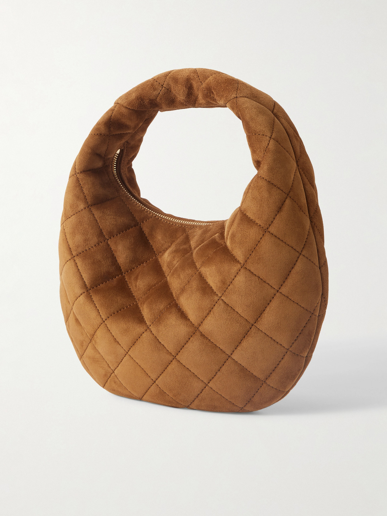 Saint Laurent Quilted Suede Shoulder Bag In Brown