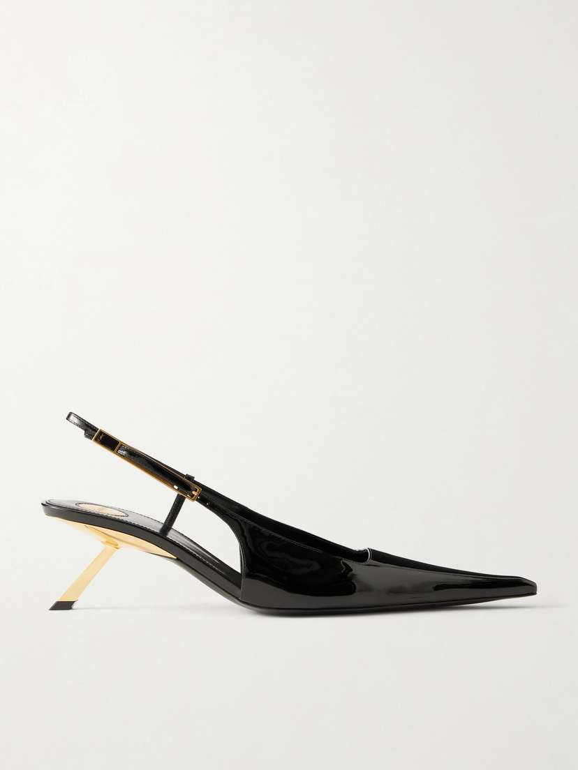 Saint Laurent Lee Patent-leather Slingback Pumps
