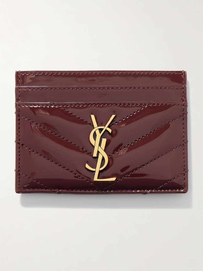 Saint Laurent Cassandre Matelassé Patent-leather Cardholder