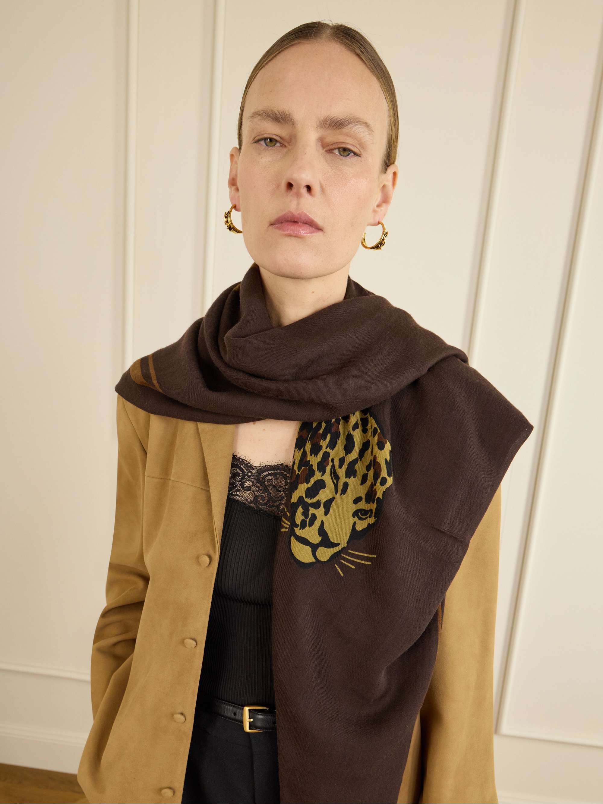 SAINT LAURENT Printed wool-twill scarf | NET-A-PORTER