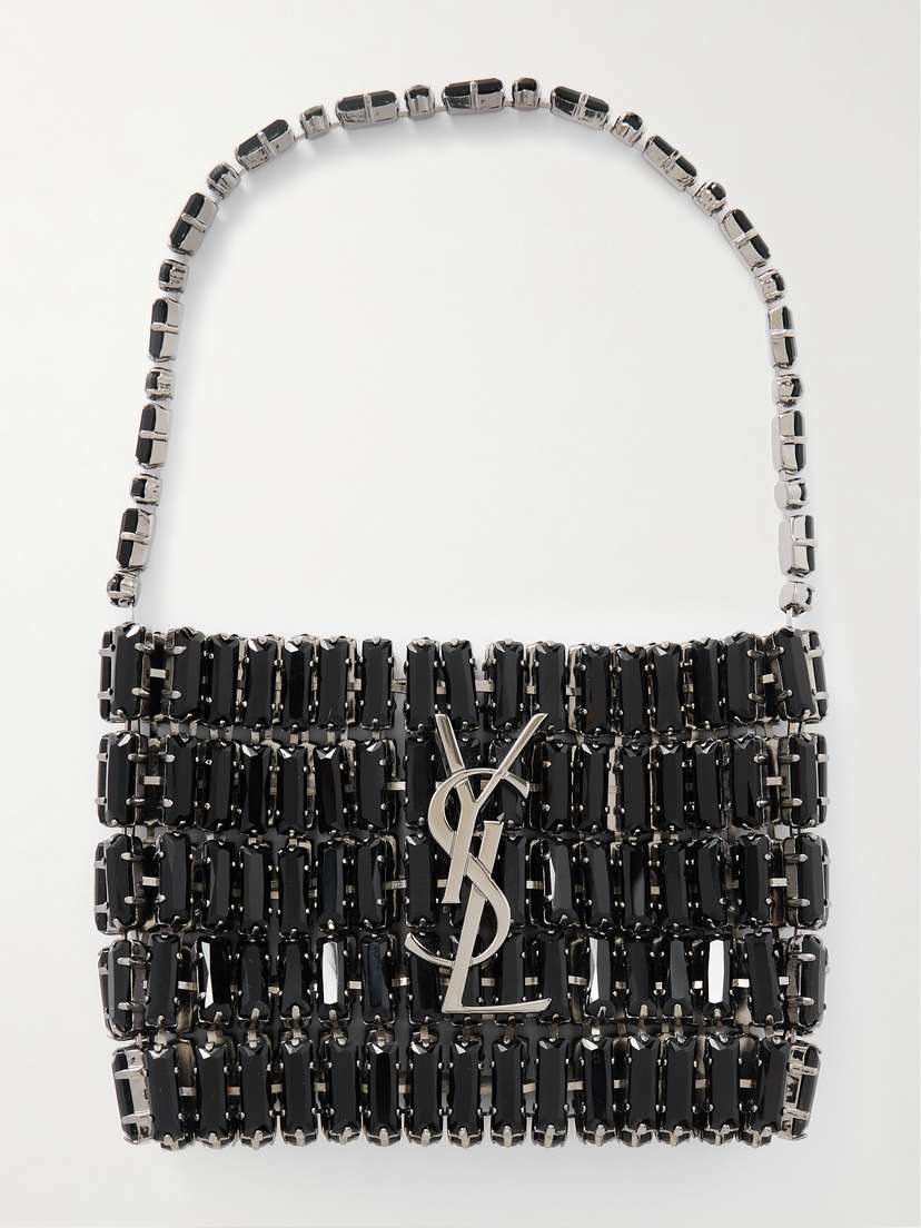 Saint Laurent Evening Micro Crystal-embellished Chainmail Shoulder Bag