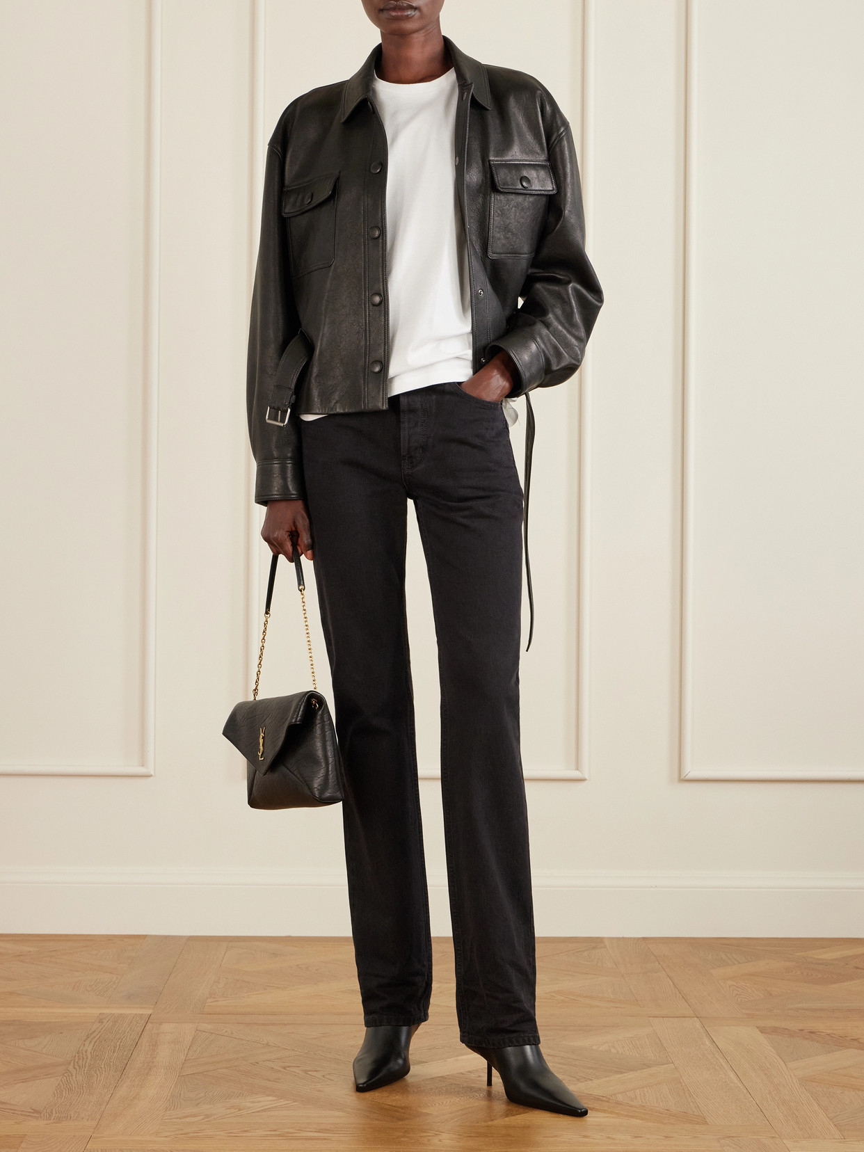Cassandre Textured-Leather Shoulder Bag