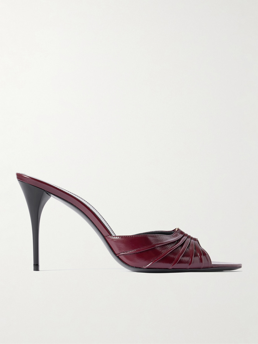 Babylone Leather Mules Burgundy