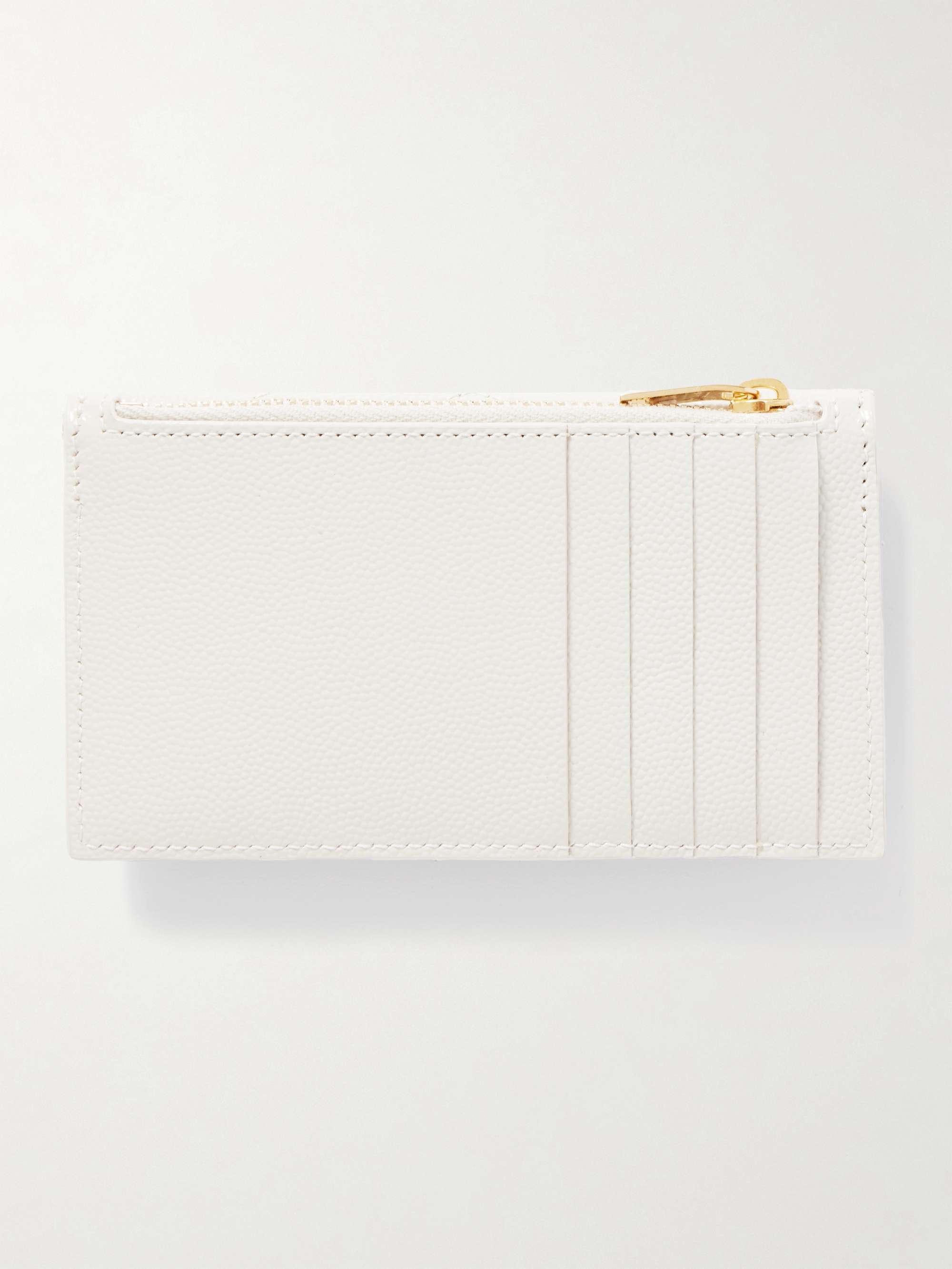 SAINT LAURENT Monogramme quilted textured-leather wallet