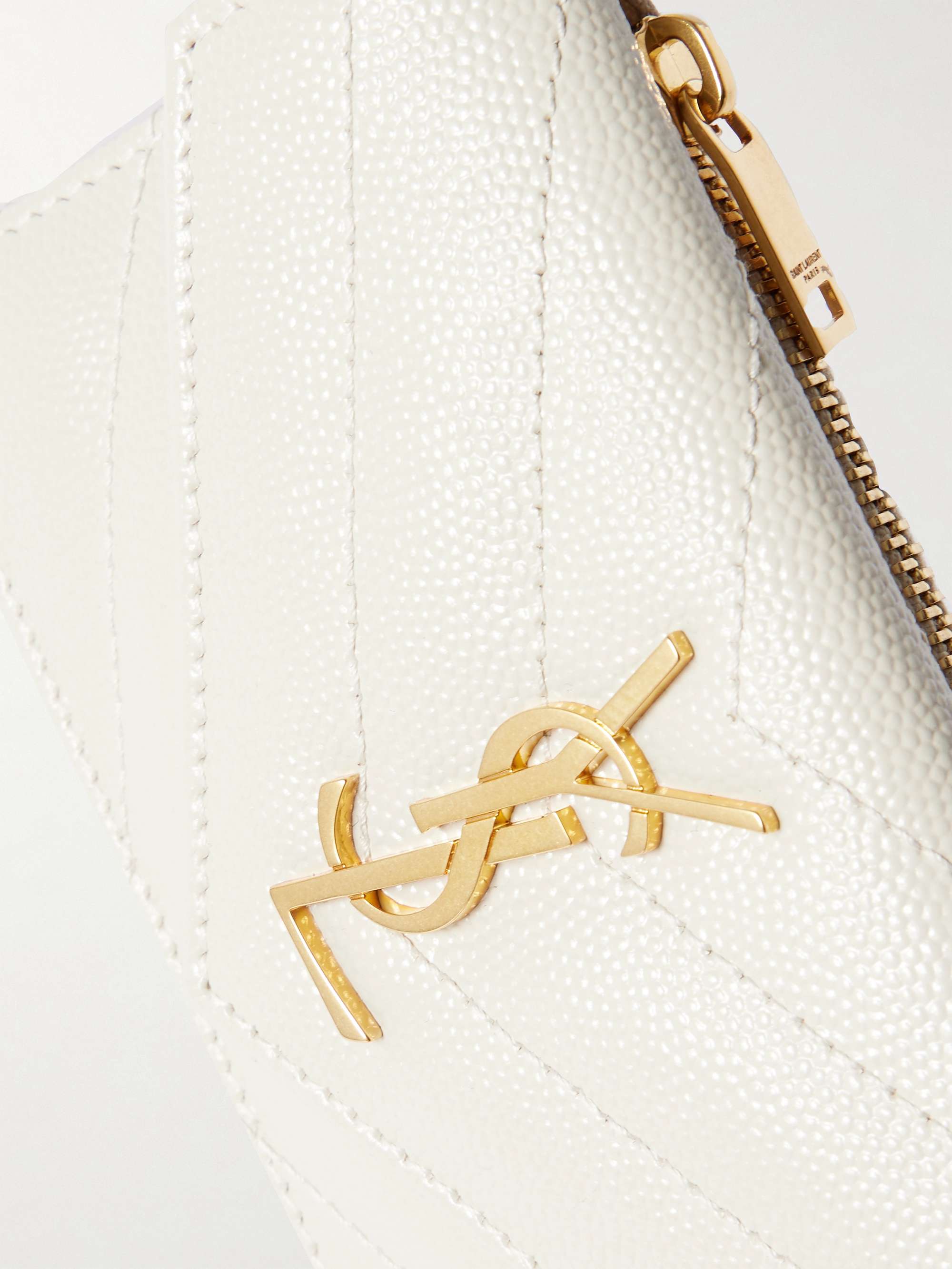 SAINT LAURENT Monogramme quilted textured-leather wallet