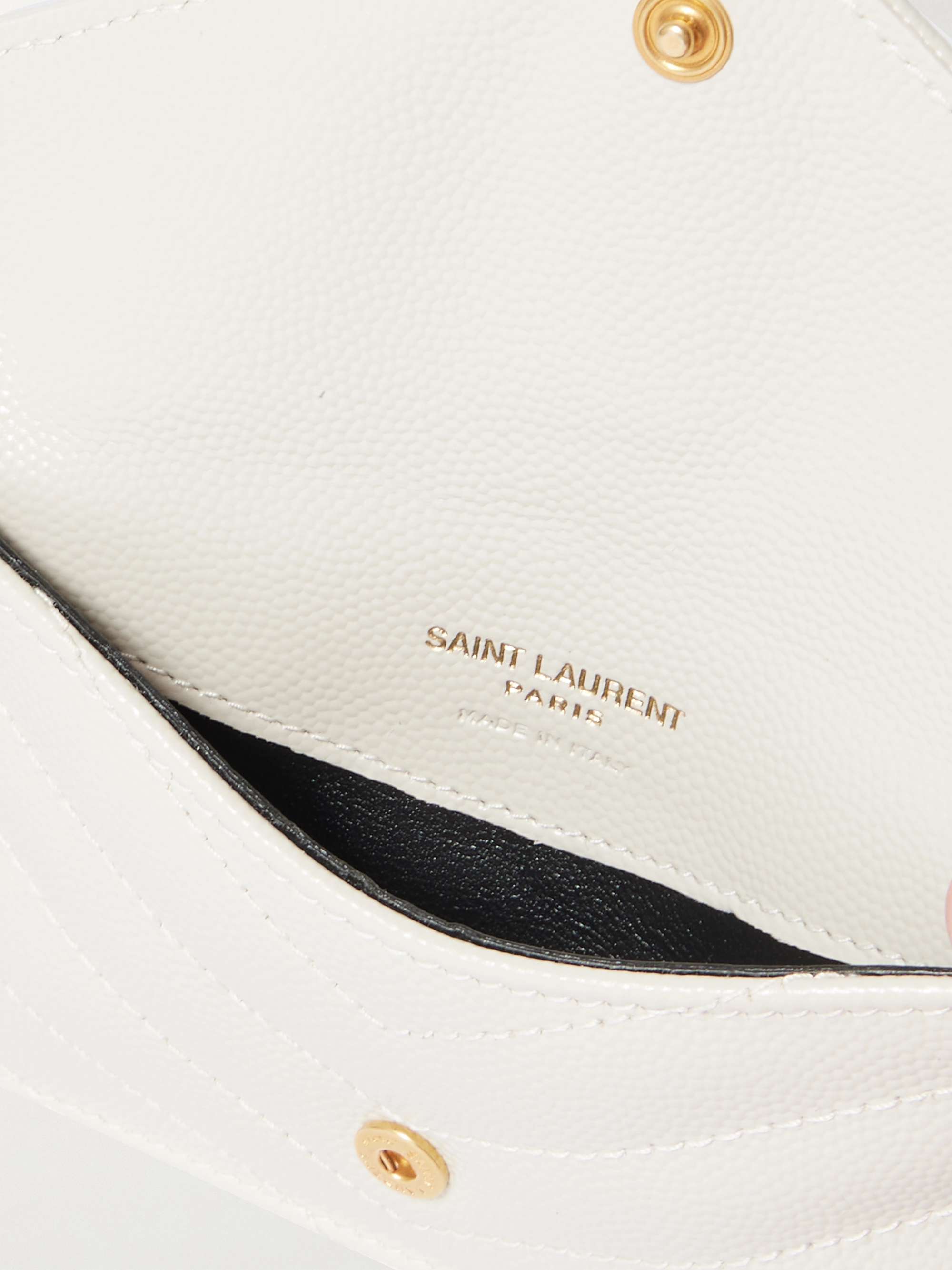 SAINT LAURENT Monogramme quilted textured-leather wallet