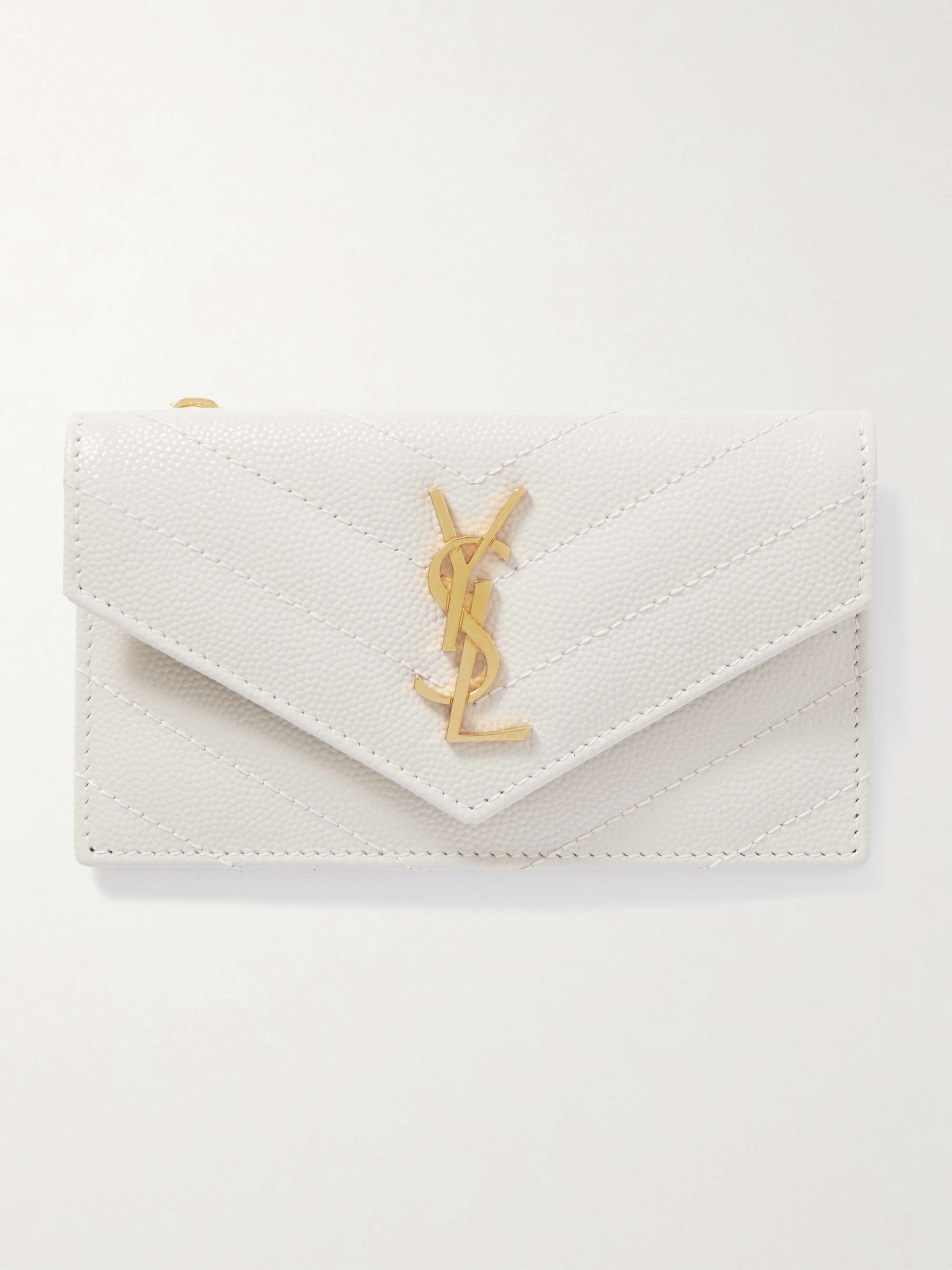 SAINT LAURENT Monogramme quilted textured-leather wallet