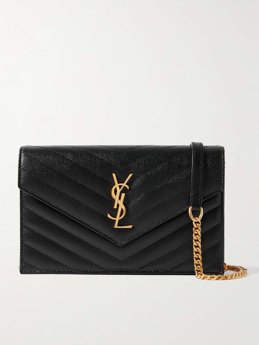 Saint Laurent Cassandre Quilted Textured-leather Shoulder Bag