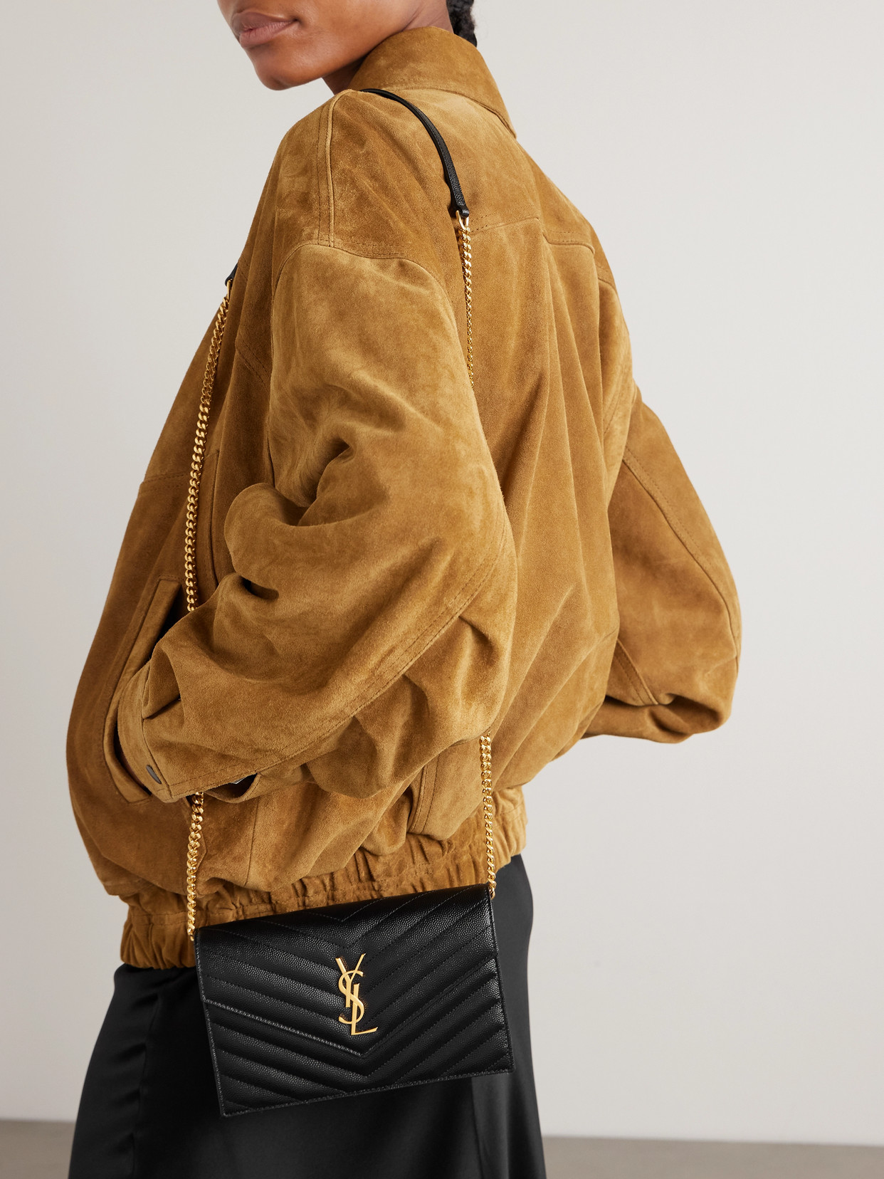 Cassandre Matelassé Textured-Leather Shoulder Bag