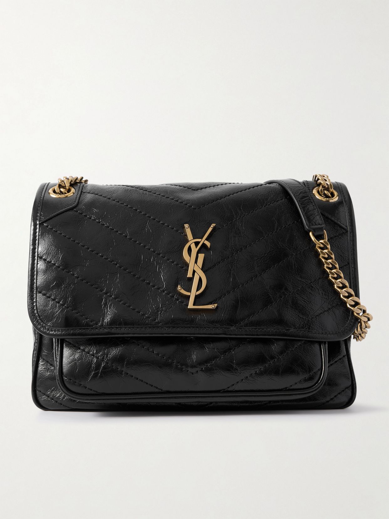 Niki medium crinkled-leather shoulder bag