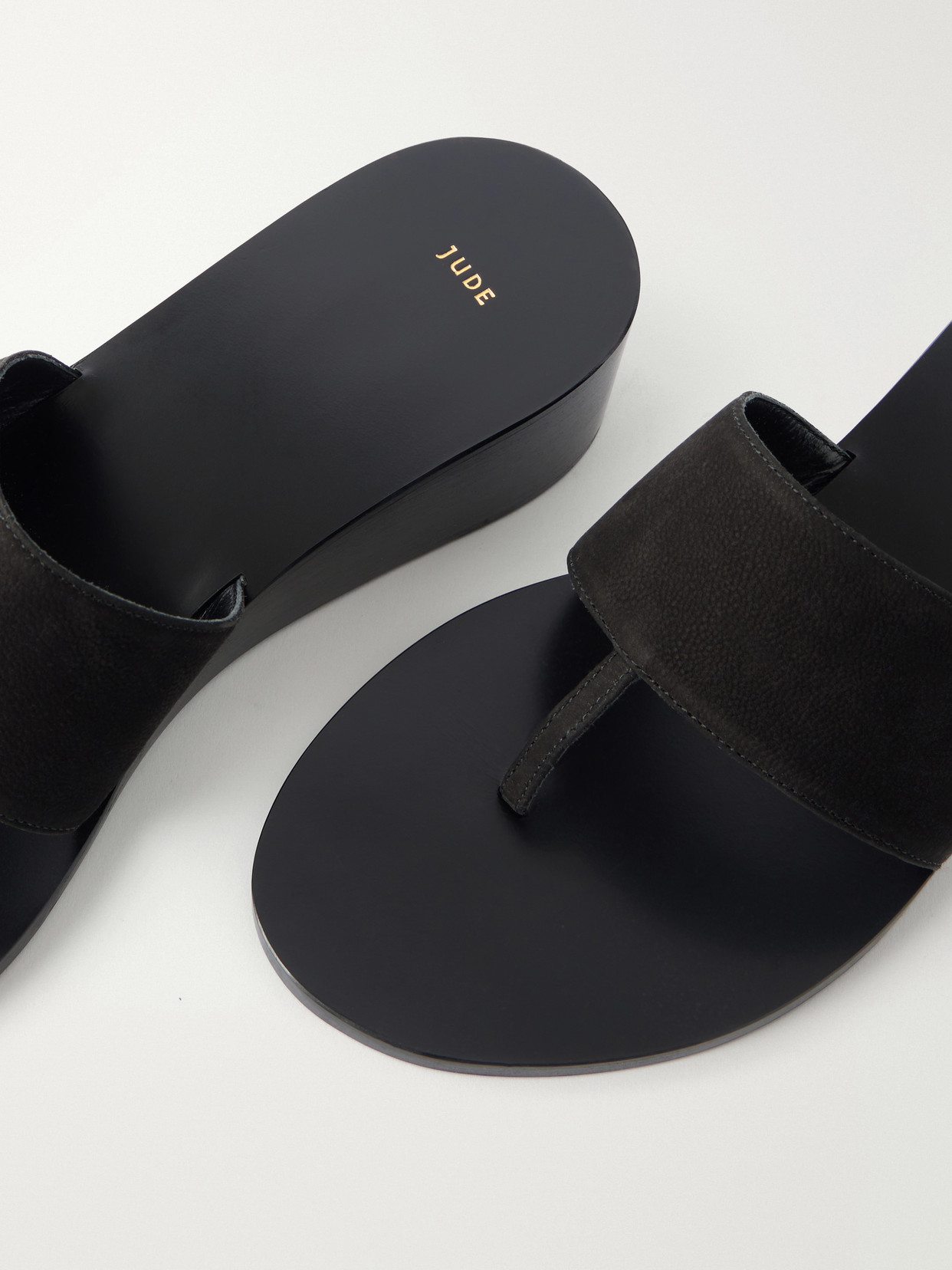 Lucille Nubuck Wedge Thong Sandals