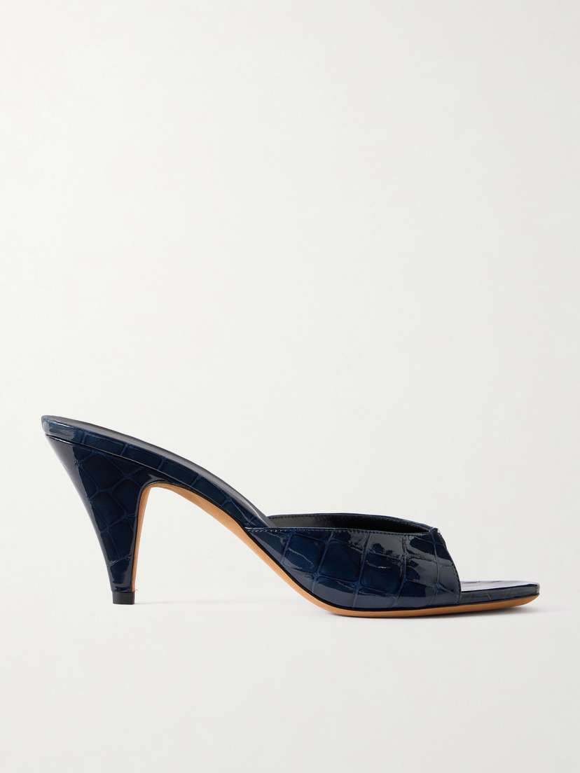 Jude Haze Croc-effect Leather Mules