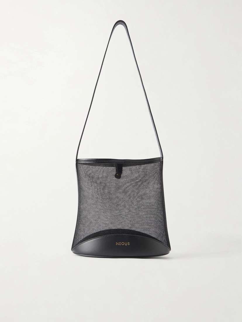 NEOUS Pardalis Leather-trimmed Mesh Bucket Shoulder Bag | Thumbnail 7