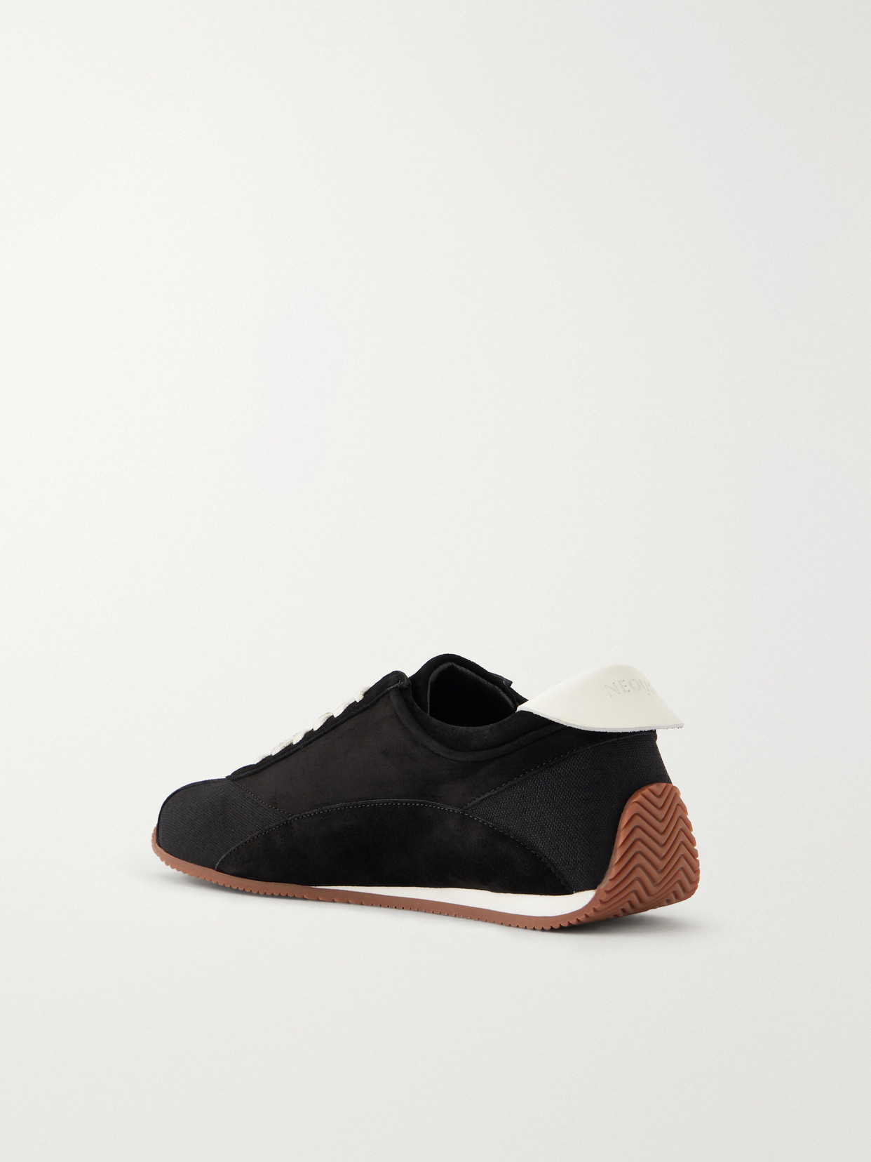 Berenices Leather-Trimmed Suede And Canvas Sneakers