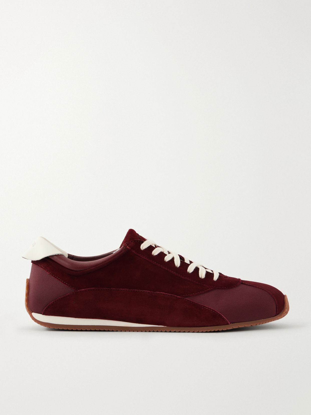 berenices leather trimmed suede and canvas sneakers