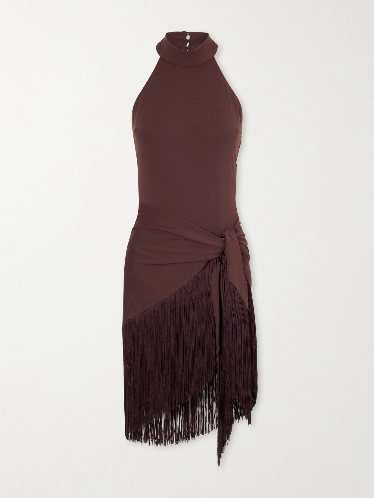 Taller Marmo Artemis Swimsuit And Fringed Pareo Set In Brown