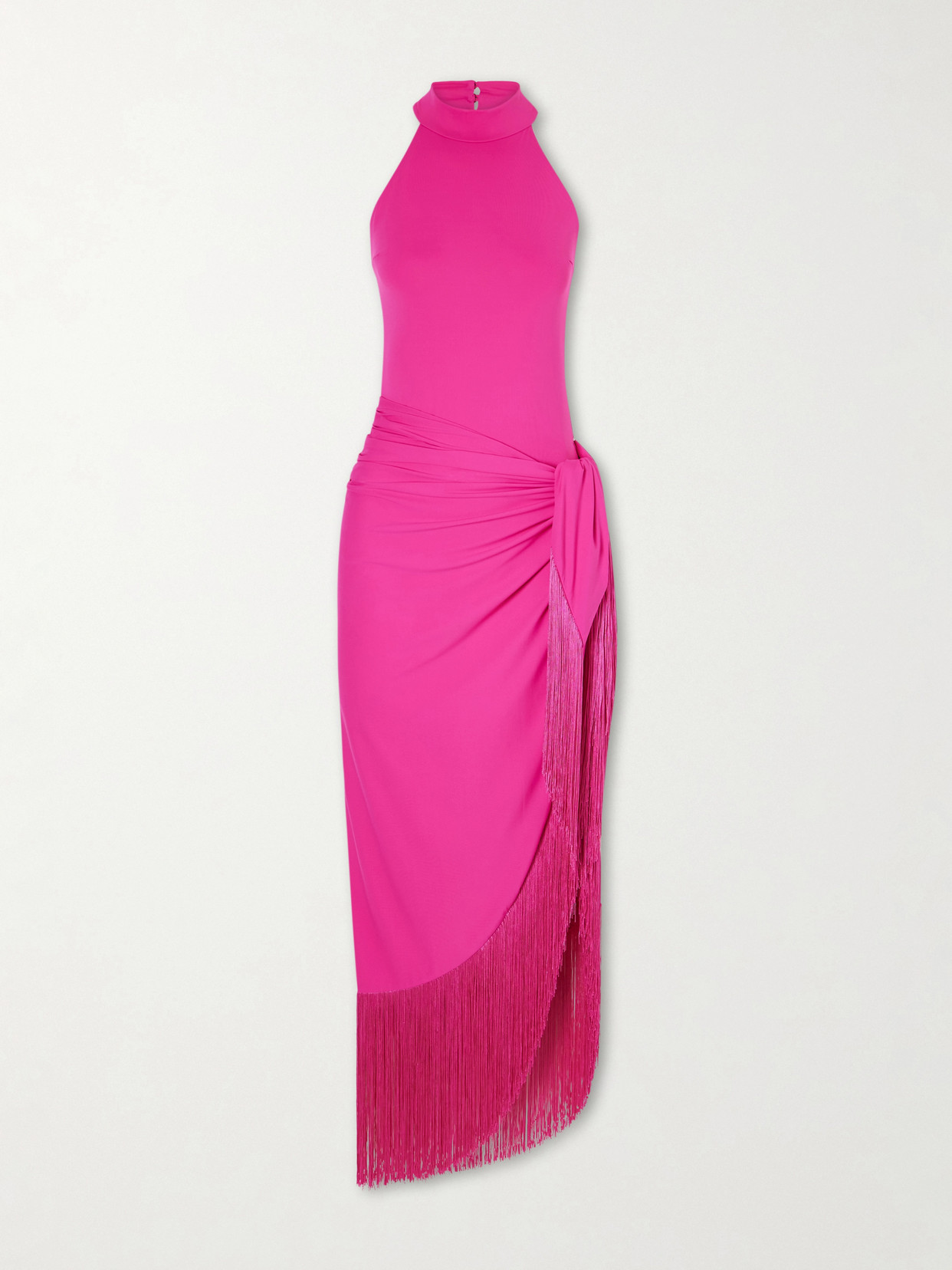 Taller Marmo Knossos Fringed Swimsuit And Pareo Set In Pink