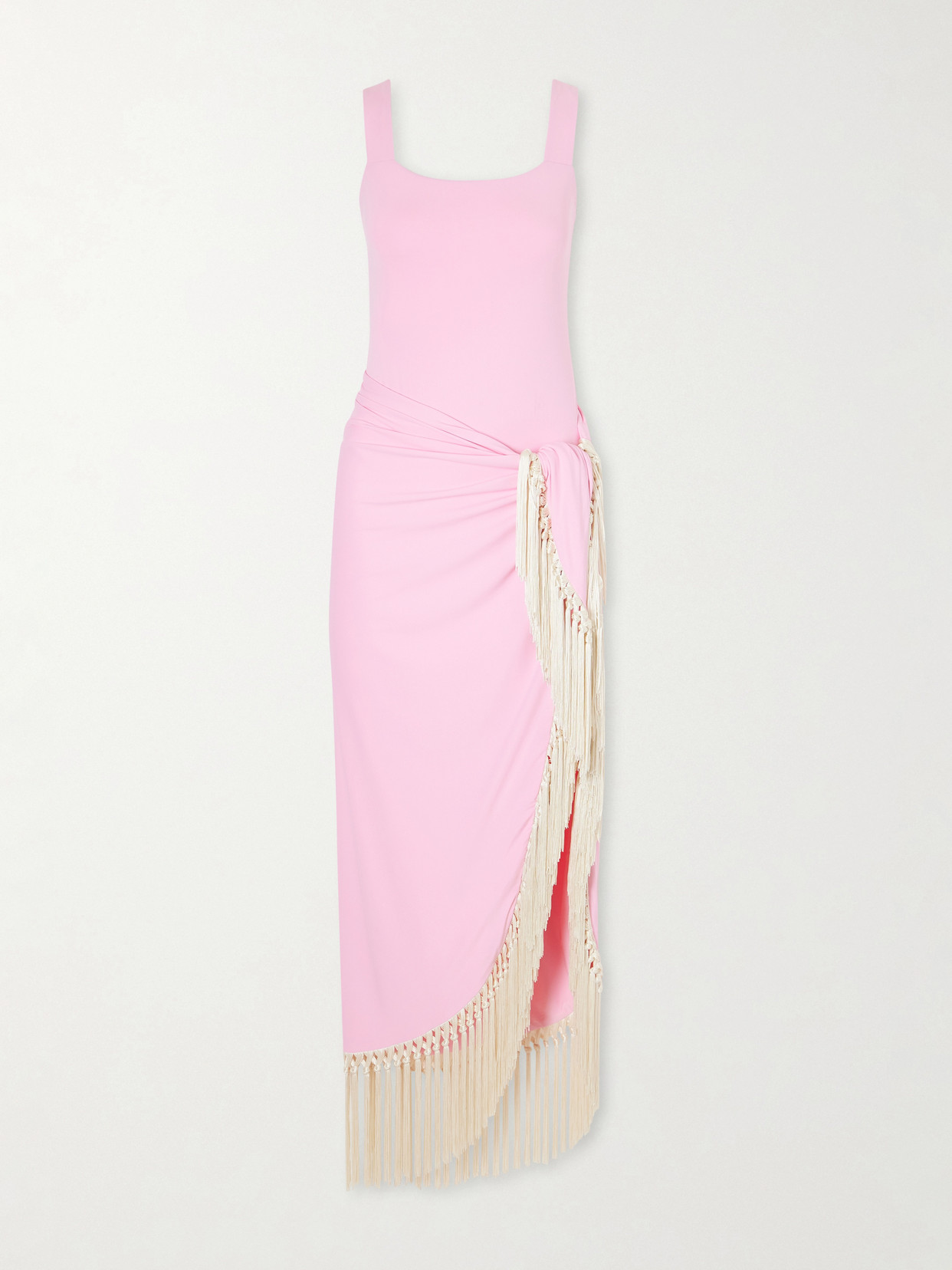 Taller Marmo Lido Fringed Swimsuit And Pareo Set In Pink