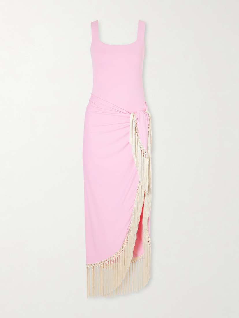 Taller Marmo Lido Fringed Swimsuit And Pareo Set
