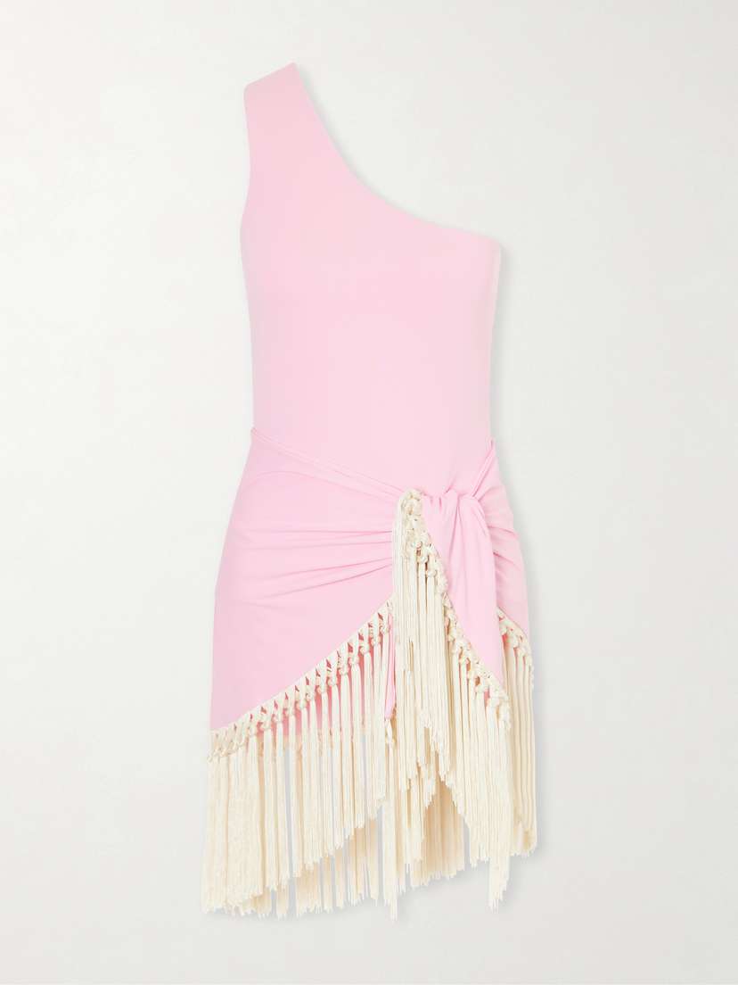 Taller Marmo Yacare Swimsuit And Fringed Pareo Set