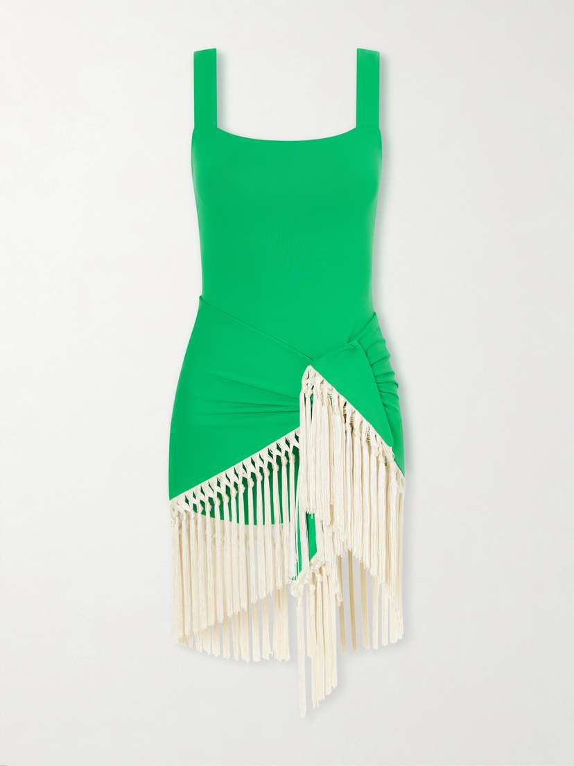 Taller Marmo Mini Lido Swimsuit And Fringed Pareo Set