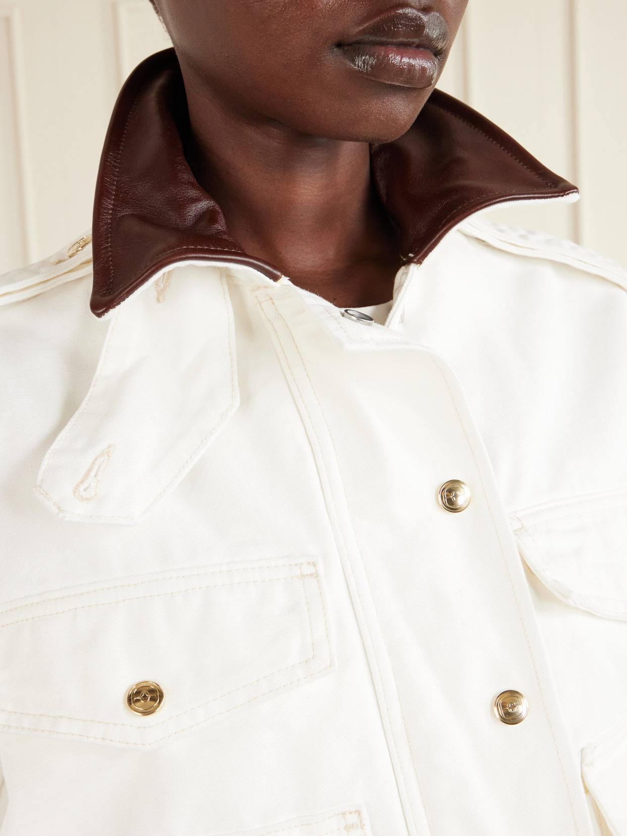 Rùadh - Henderson Leather-Trimmed Regenerative Cotton-Canvas Jacket