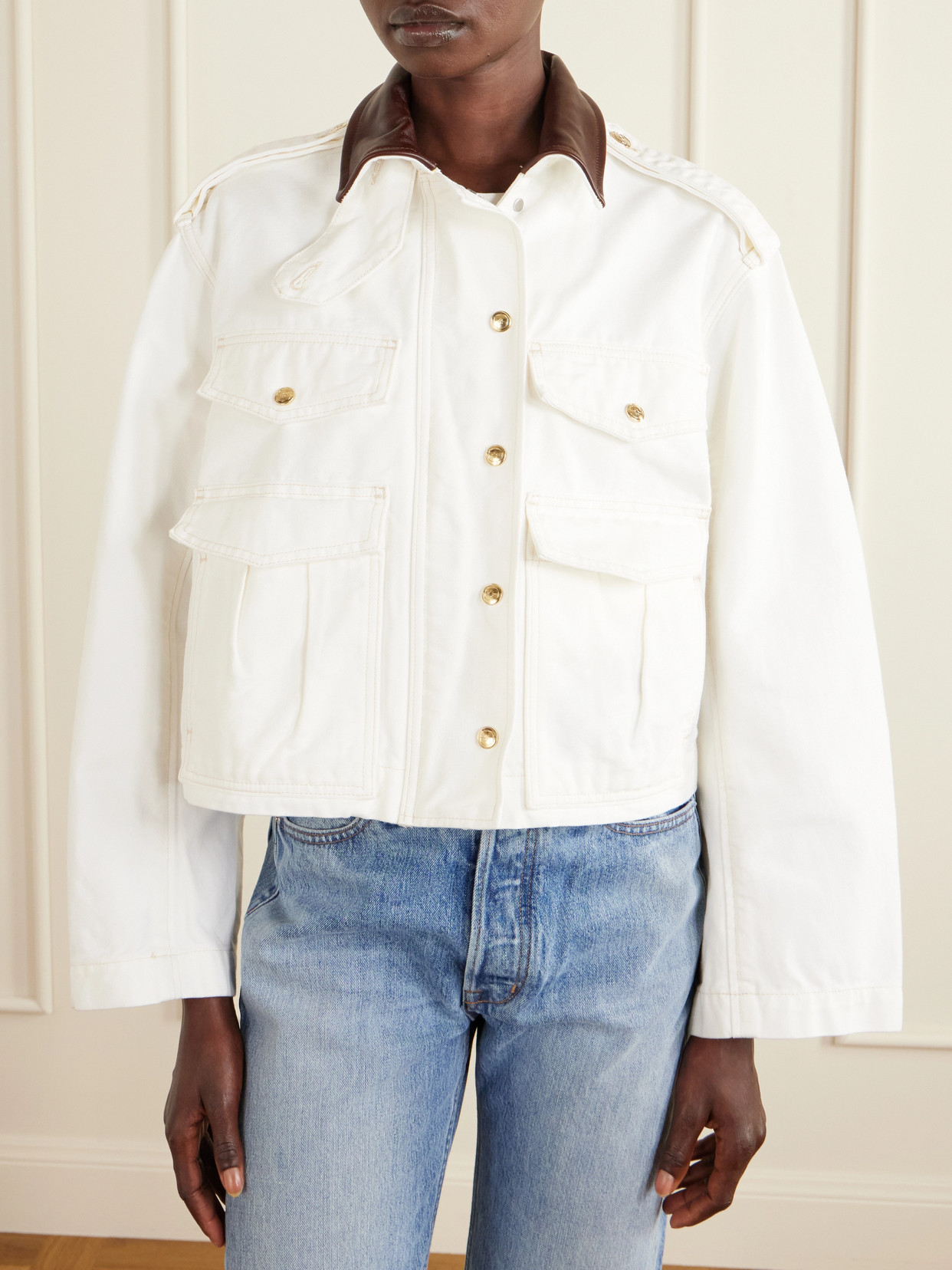 Rùadh - Henderson Leather-Trimmed Regenerative Cotton-Canvas Jacket
