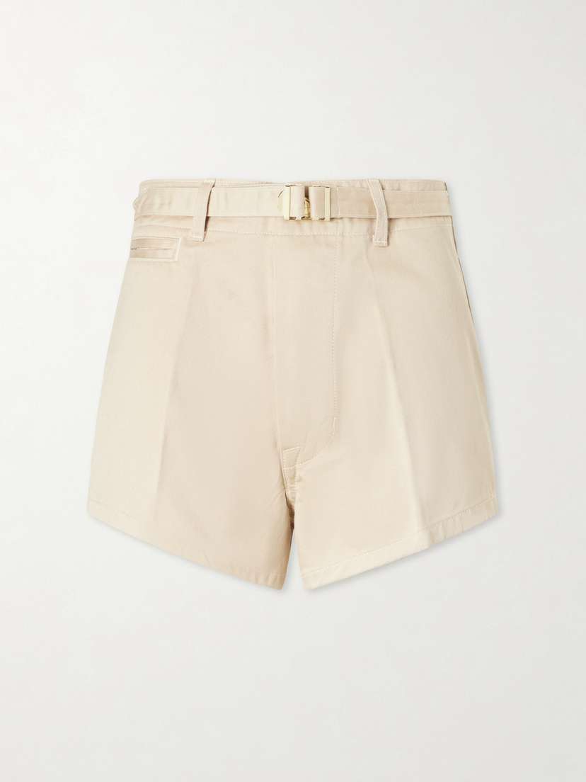 RÙADH The Grier Belted Organic Cotton-twill Shorts